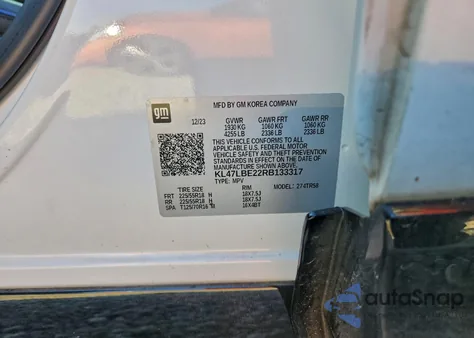 2024 Buick Envista Sport Touring z USA, uszkodzony, nr VIN KL47LBE22RB133317